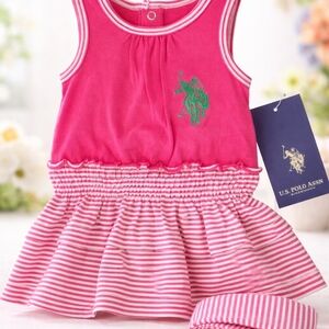 U.S. Polo Assn. Pink Striped Girls' Dress
